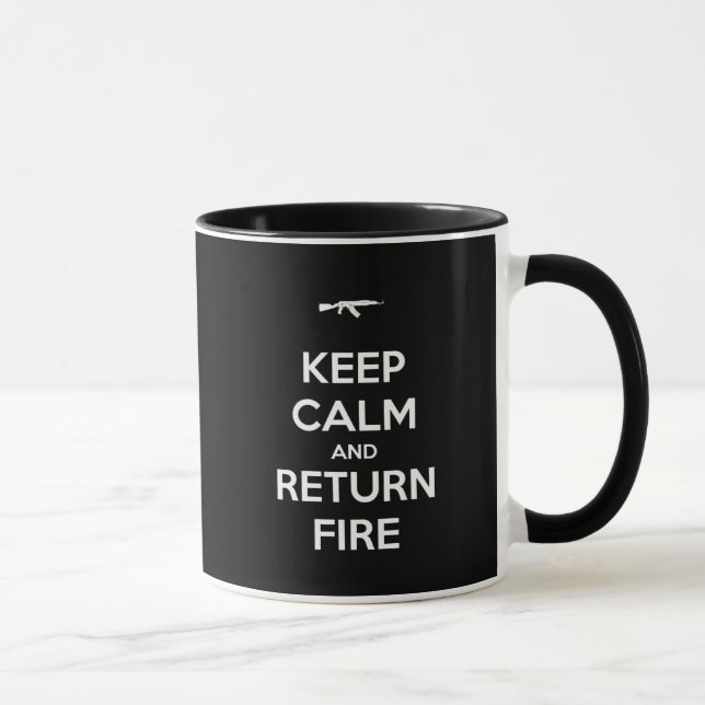 Behalten Sie ruhiges und Rückholfeuer Tasse (Rechts)