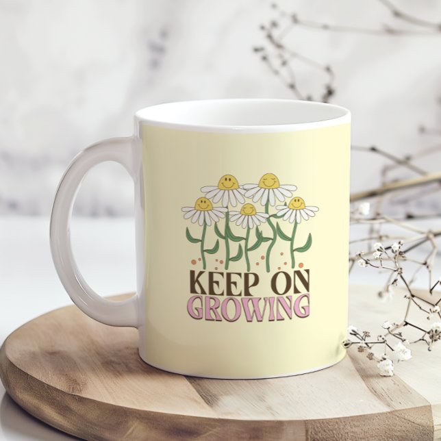 Behaltend auf wachsender positiver Quotes Retro-Bl Kaffeetasse (Von Creator hochgeladen)