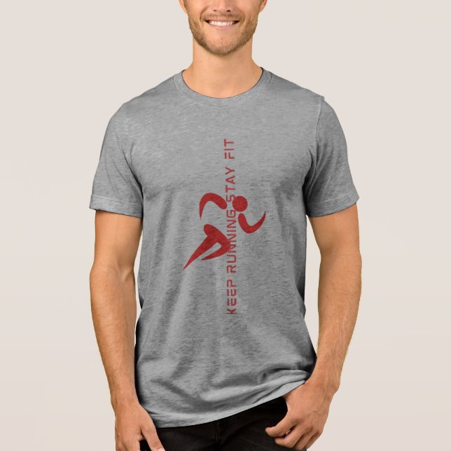 Behaltend Bleibe-Fit - Motivierend Fitness Tri-Blend Shirt (Vorderseite)