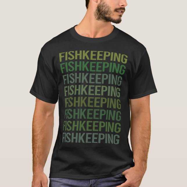 Behaltend Fischfang im grünen Text T-Shirt (Vorderseite)