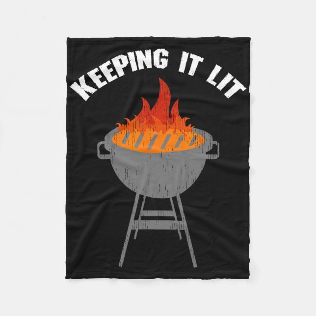 Behaltend Grillen Grilling Fleecedecke (Vorderseite)