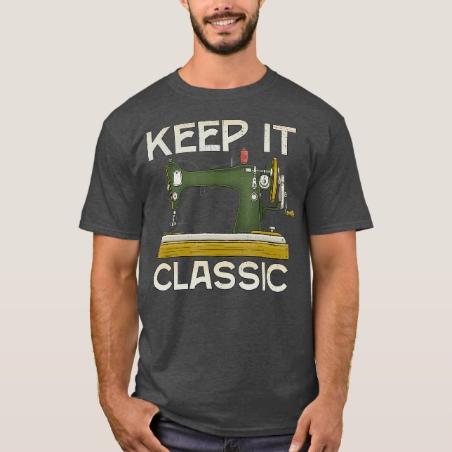 Behaltend klassische Vintage Nähmaschine T-Shirt (Vorderseite)
