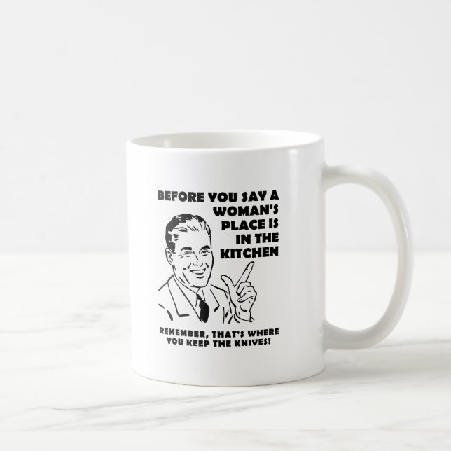 Behaltend Messer in der Küche Funny Mug Kaffeetasse (Rechts)