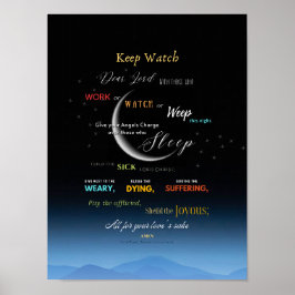 Behaltend Nachtgebet-Mauer hängen Poster