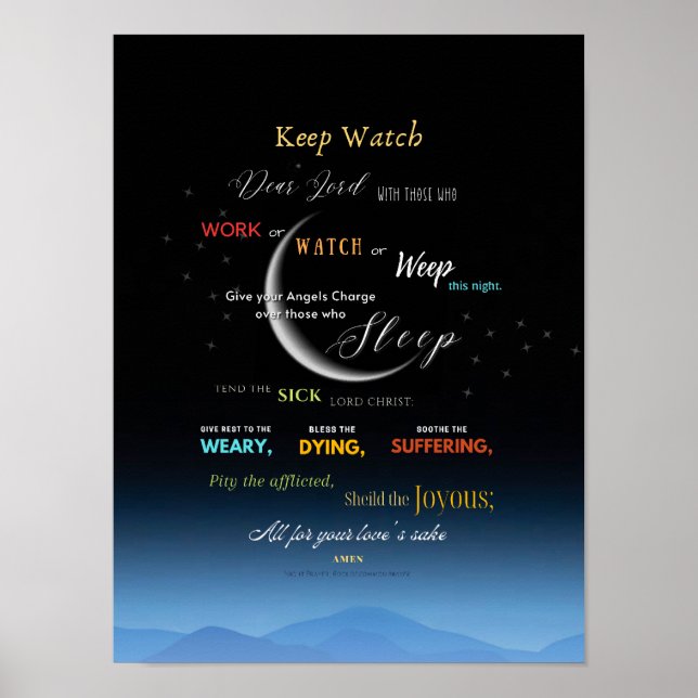 Behaltend Nachtgebet-Mauer hängen Poster (Vorne)