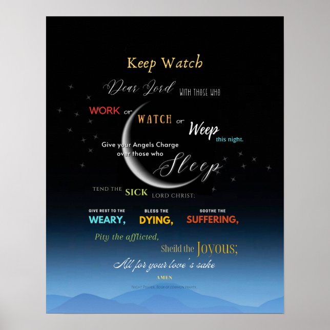 Behaltend Nachtgebet-Plakat Poster (Vorne)