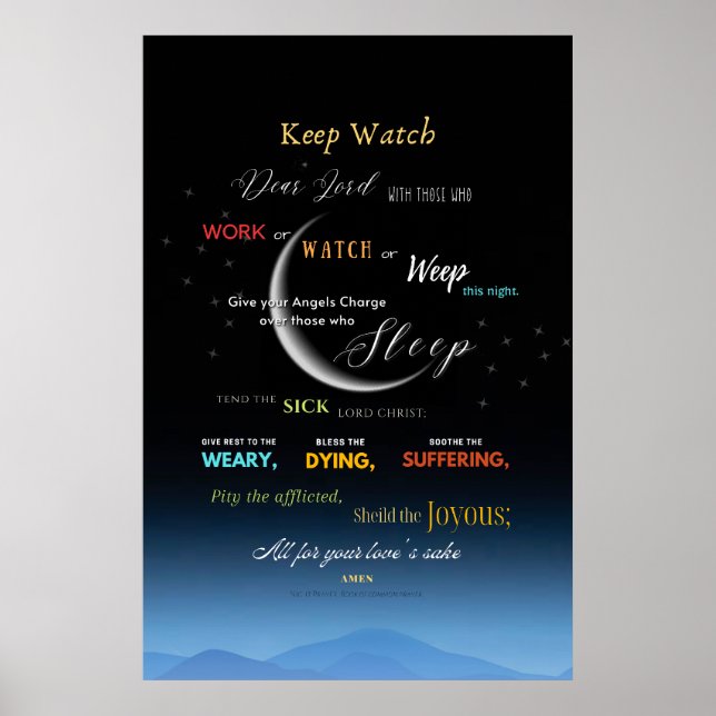 Behaltend Nachtgebet-Plakat Poster (Vorne)