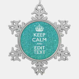 Behaltend Ruhe lassen Ihren Text türkis erscheine Schneeflocken Zinn-Ornament