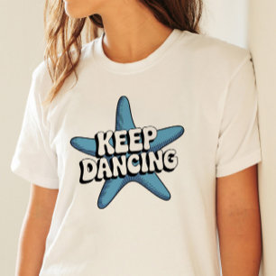 Behaltend Tanzen Retro Blue Starfish Ocean Design T-Shirt