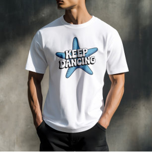 Behaltend Tanzen Retro Blue Starfish Ocean Design T-Shirt