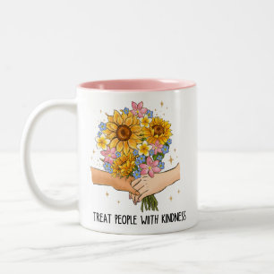 Behandle Menschen mit Freundlichkeit Zweifarbige Tasse