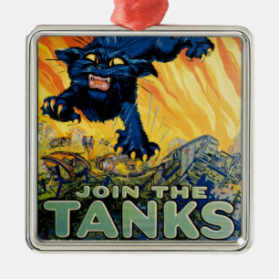 Behandle sie grob - Tritt den Panzern bei Silbernes Ornament