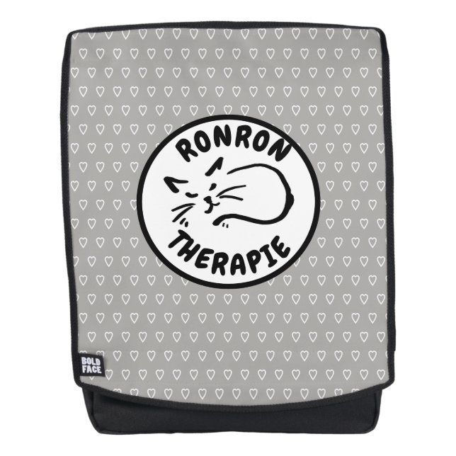 Behandlung mit Ronron niedlich säuernder Katze Rucksack (Vorderseite)