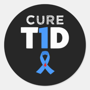 Behandlung Typ 1 Diabetes - T1D Bewusstsein hoffen Runder Aufkleber