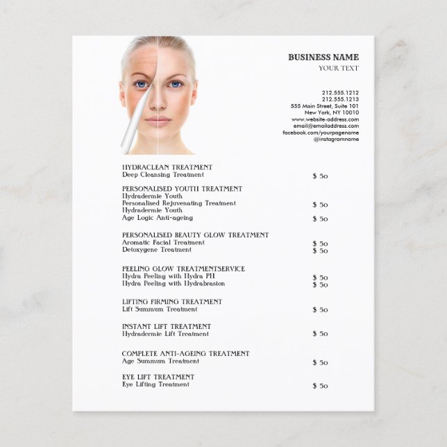 BEHANDLUNGEN AN DER OBERFLÄCHE Schönheitssalon 4.5 Flyer (Vorne)
