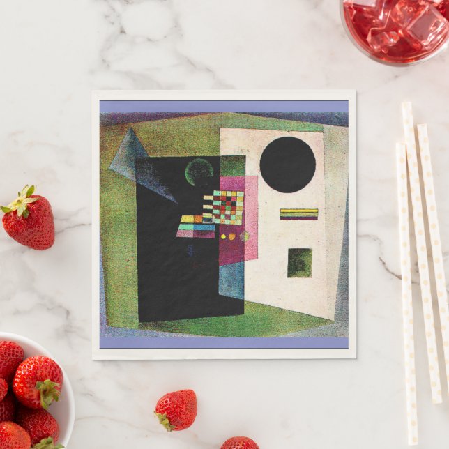 Behauptend, abstraktes Gemälde von Kandinsky, Serviette (Beispiel)