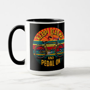 Behauptung und Pedal über Typografie behalten Tasse