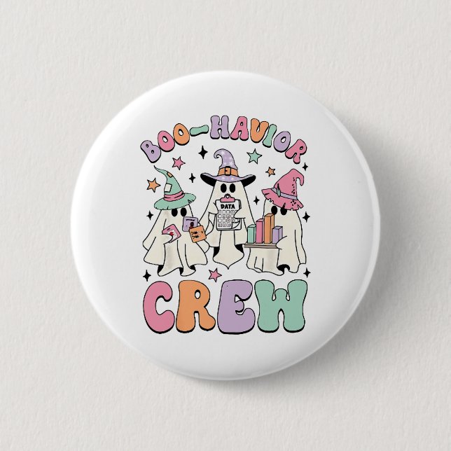 Behavior Analyst Halloween Ein Niedlicher Ghost-Bo Button (Vorderseite)