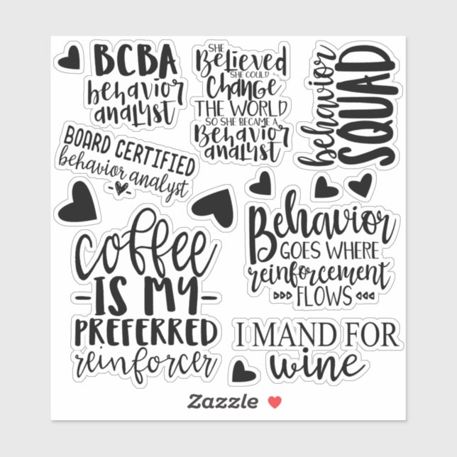 Behavior Analyst Stickers, BCBA, BCBA Aufkleber (Blatt)