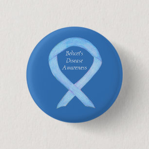 Behcet's Disease Awareness Custom Ribbon Art Butto Button