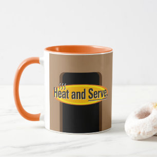 Beheizen und Servieren von schwarzem Text Tasse