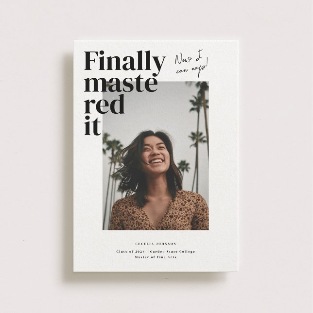 Beherrschte es! Ankündigung von Abschluss Foto (Von Creator hochgeladen)