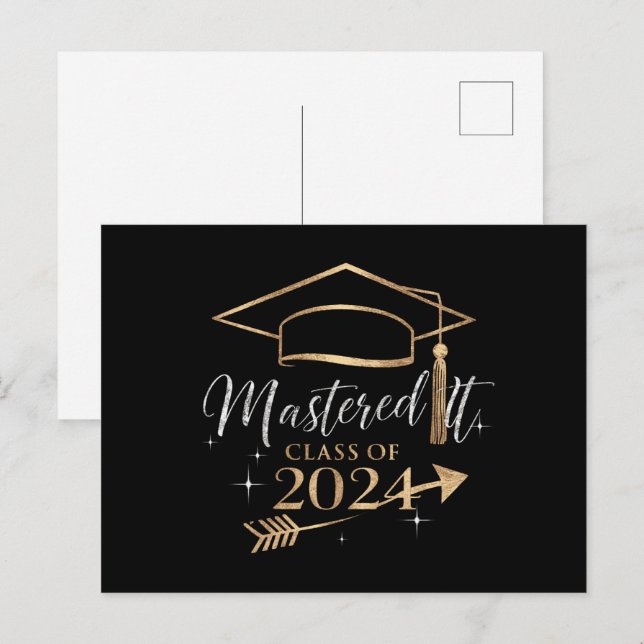 Beherrschte IT-Klasse der 2024 Abschluss Geschenke Postkarte (Vorne/Hinten)