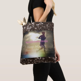 Behieltest Moving Brown Imitats Glitzer Tasche
