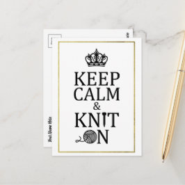 Behieltest ruhiger Strick auf Imitate Gold Border Postkarte