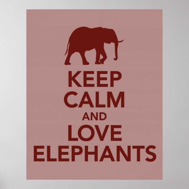 Behieltest von Ruhe und Liebe Elefanten drucken od Poster (Vorne)