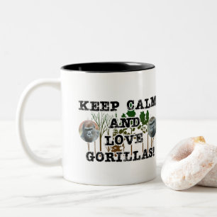 "Behieltest von Ruhe und Liebe Gorillas Zweifarbige Tasse