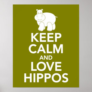 Behieltest von Ruhe und Liebe Hippos Druck oder Po Poster