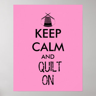 Behieltest von Ruhe und Quilt bei Nähthülsen Poster