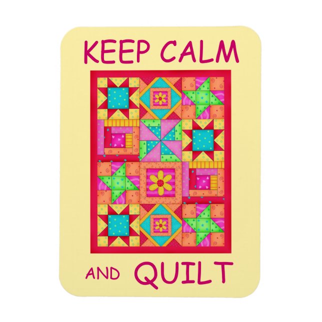 Behieltest von "Ruhe" und "Quilt Multi Block Patch Magnet (Vertikal)
