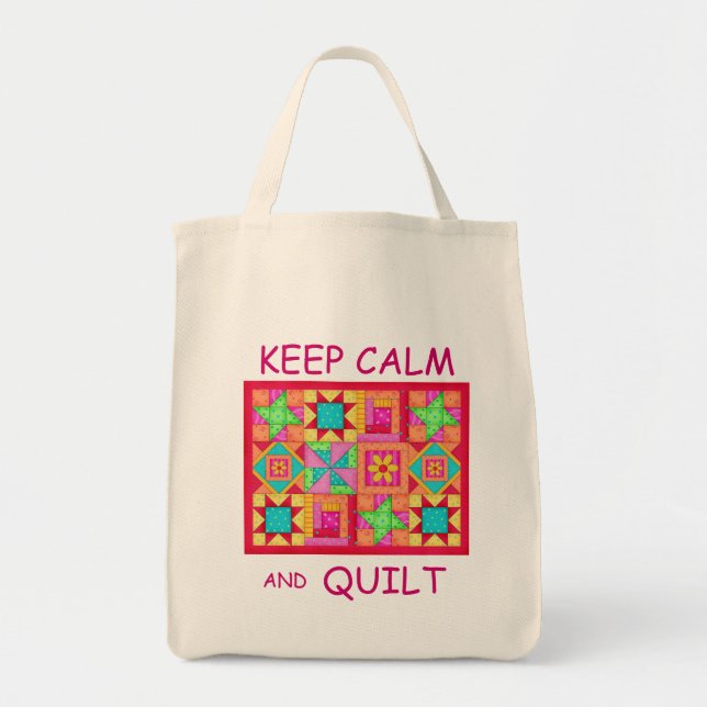 Behieltest von "Ruhe" und "Quilt Multi Block Patch Tragetasche (Vorne)
