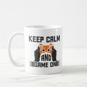 Behieltest von Ruhe und Spiel auf Typografie Kaffeetasse