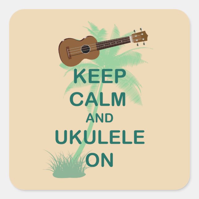 Behieltest von Ruhe und Ukulele auf einmaliger Fun Quadratischer Aufkleber (Vorderseite)