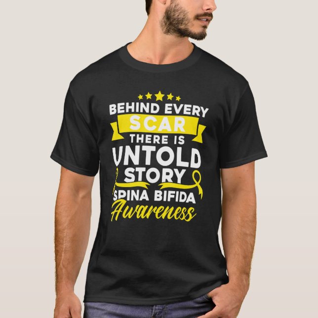 Behind Every Scar Spina Bifida Awareness T-Shirt (Vorderseite)