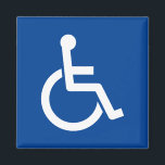 Behindertenzeichen für Rollstuhl Magnet<br><div class="desc">Rollstuhl-Ikone Kühlschrankmagnet für Behinderung. Machen Sie eigene Magnete. Praktisch für Zuhause,  Büro,  Krankenhaus,  Arzt,  Praxis,  Schule,  Firma etc. Blaues und weißes Symbol.</div>