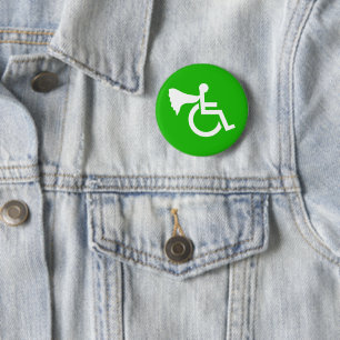 Behinderter Held Button