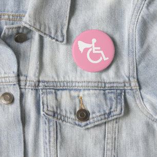 Behinderter Held Button