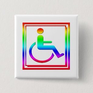 Behindertes stilvolles Symbol mehrfarbig Button