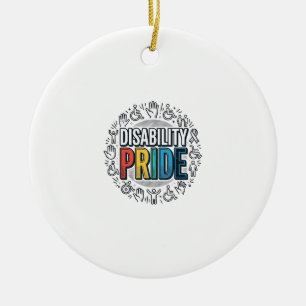 Behinderungsstolz Vintage inklusives Bewusstseinss Keramik Ornament