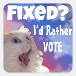 Behoben? Ich habe eher abgestimmt Quadratischer Aufkleber