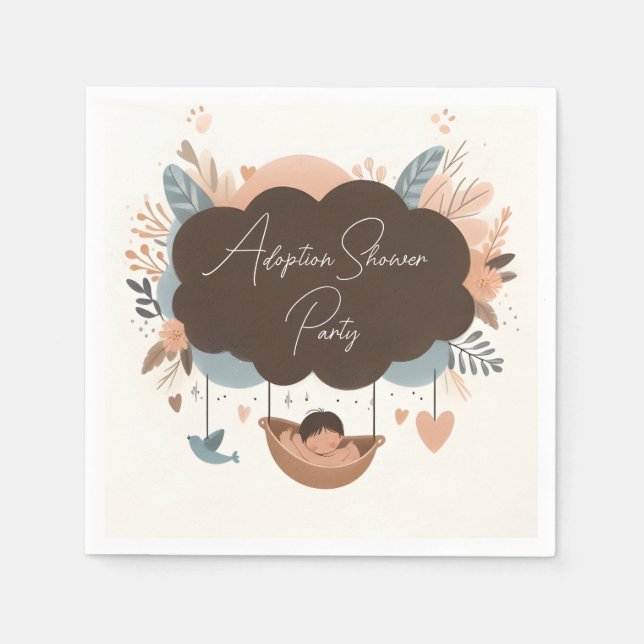 Bei Child Old Son Boho Fun Adoption Day Kinderdusc Serviette (Vorderseite)