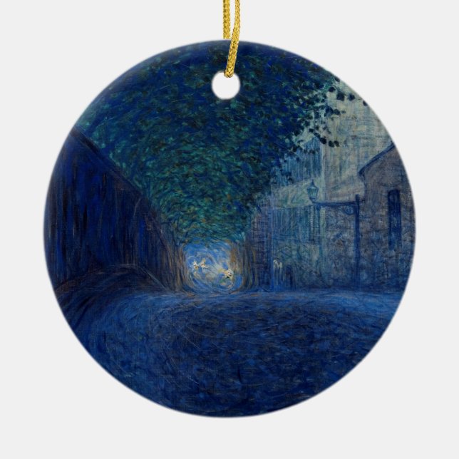 Bei Dämmerung (Nachtlandschaft) (Abend Szene) Keramik Ornament (Vorne)
