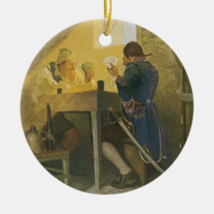 Bei den Karten in Clunys Käfig von NC Wyeth Keramikornament