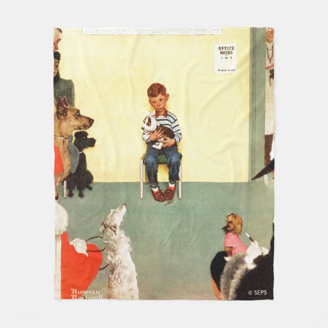 Bei den Vets von Norman Rockwell Fleecedecke (Vorderseite)