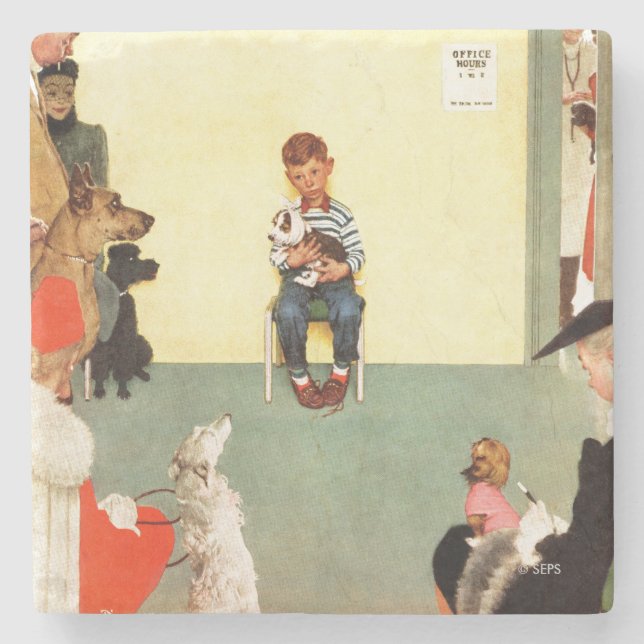 Bei den Vets von Norman Rockwell Steinuntersetzer (Vorderseite)