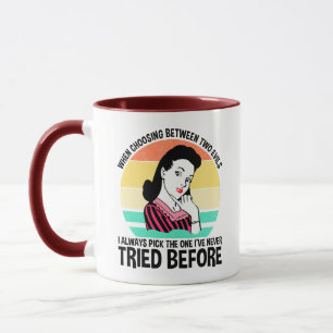 Bei der Auswahl zwischen zwei Evils Tasse